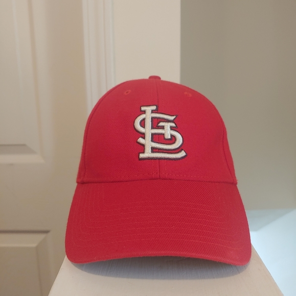 St. Louis Cardinals Team Logo Twins Enterprise Branded Red Adjustable Cap Hat - Picture 2 of 7